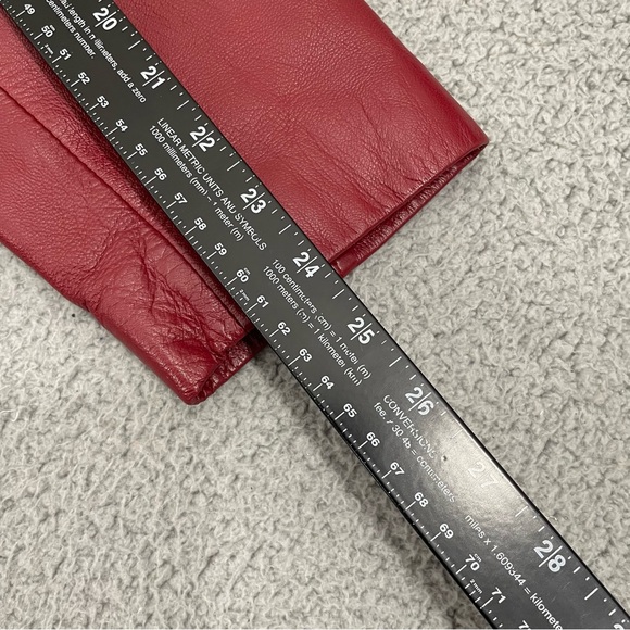 Worthington Genuine Lambskin Leather Jacket Womens XL Red Full Zip - Picture 11 of 11